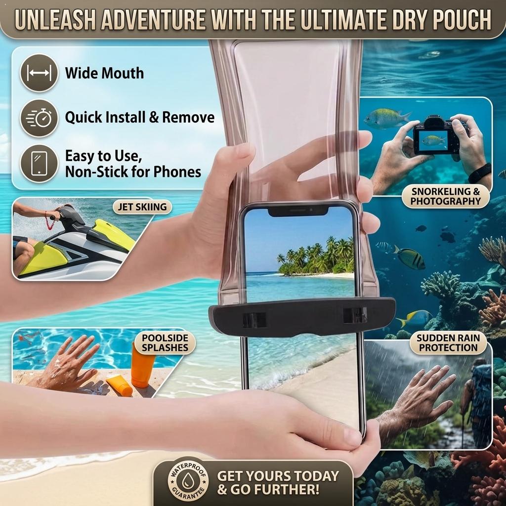 Travel Accessories And Bags - Şeffaf Su Geçirmez Telefon Kılıfı Kuru